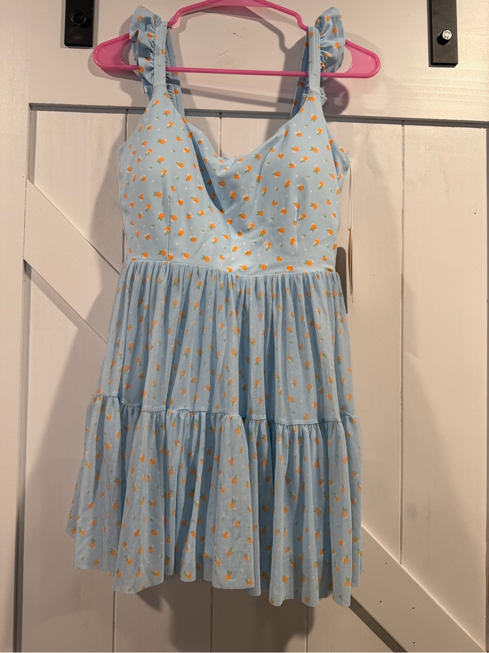 Light Blue Floral Tiered Sundress Jumpsuit